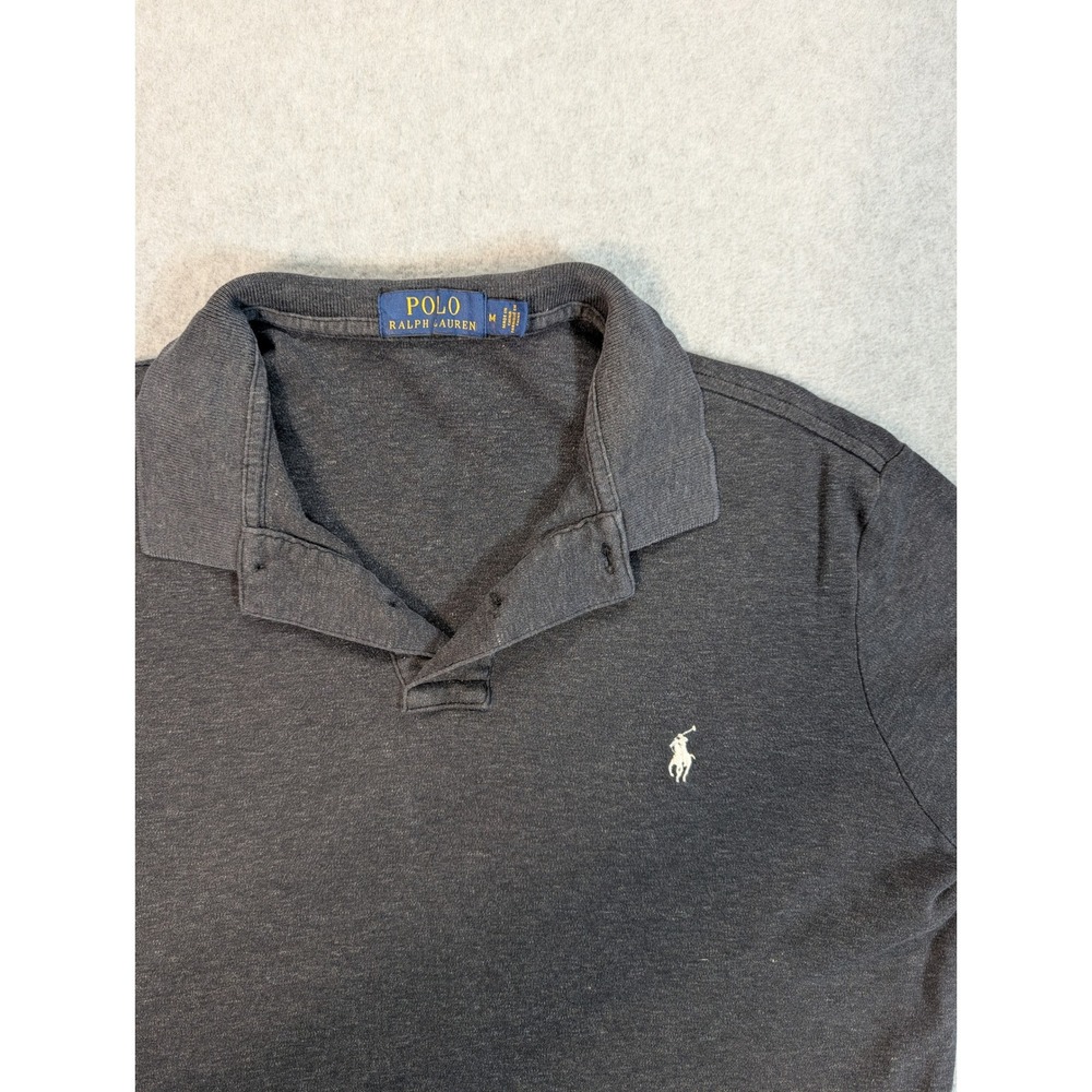 Polo Ralph Lauren Mens Medium Charcoal Grey Heather Short Sleeve Polo Shirt